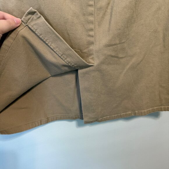 Khaki Button-Front Skirt With Red Trim By D.F.A. New York Size 14 - Picture 8 of 8